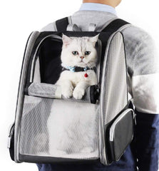 Texsens Innovative Traveler Bubble Backpack Pet Carriers for Cats and Dogs (Black)