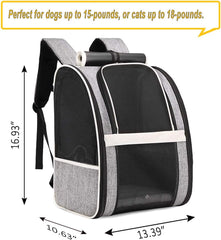 Texsens Innovative Traveler Bubble Backpack Pet Carriers for Cats and Dogs (Black)