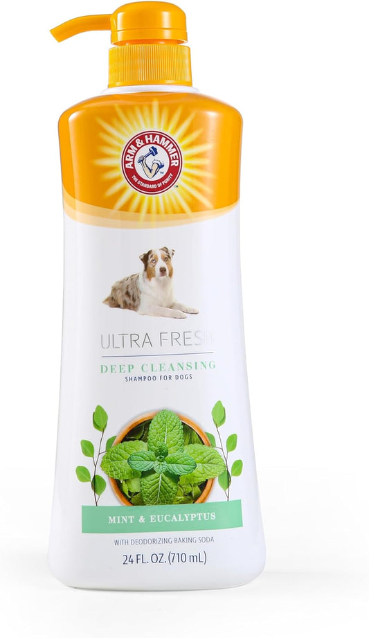 Arm & Hammer for Pets Ultra Fresh Itch Relief Shampoo with Oatmeal & Aloe Value Size with Pump 24oz | Great Smelling Dog Grooming Supplies, Dog Bathing Supplies, Dog Wash, Puppy Shampoo, Pet Shampoo