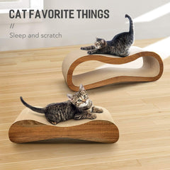 FluffyDream Cat Scratcher Cardboard Lounge Bed, Wood (PTFURNSCRATPADINFMWOODV1)