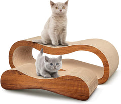 FluffyDream Cat Scratcher Cardboard Lounge Bed, Wood (PTFURNSCRATPADINFMWOODV1)