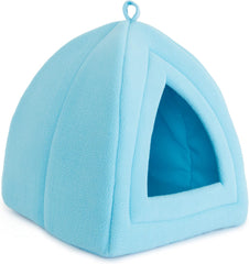 Cat House - Indoor Bed with Removable Foam Cushion - Pet Tent for Puppies, Rabbits, Guinea Pigs, Hedgehogs, and Other Small Animals by PETMAKER (Blue)