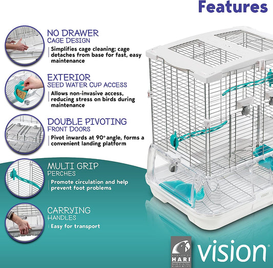 Hari Vision S01 Wire Bird Cage, Bird Home for Budgies, Finches and Canaries, Small