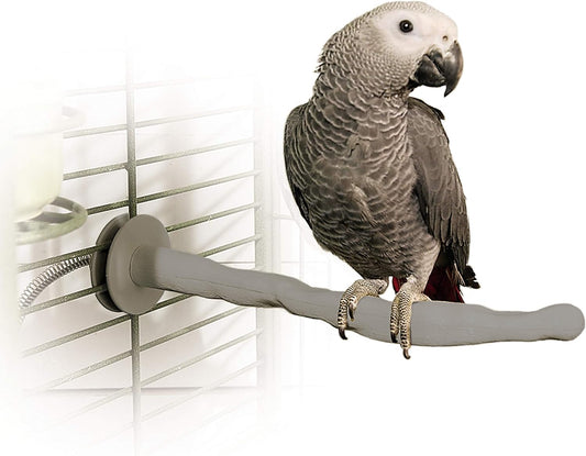 K&H PET PRODUCTS Thermo-Perch Heated Bird Perch Gray Small 1 X 10.5 Inches