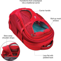 Kurgo G-Train - Dog Carrier Backpack for Small Pets - Cat & Dog Backpack for Hiking, Camping or Travel - Waterproof Bottom - Red