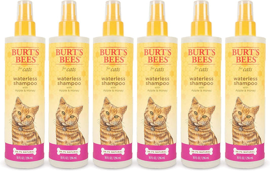 Burt's Bees for Pets Cat Natural Waterless Shampoo with Apple and Honey | Cat Waterless Shampoo Spray | Easy to Use Cat Dry Shampoo for Fresh Skin and Fur Without a Bath | Made in the USA, 10 Oz